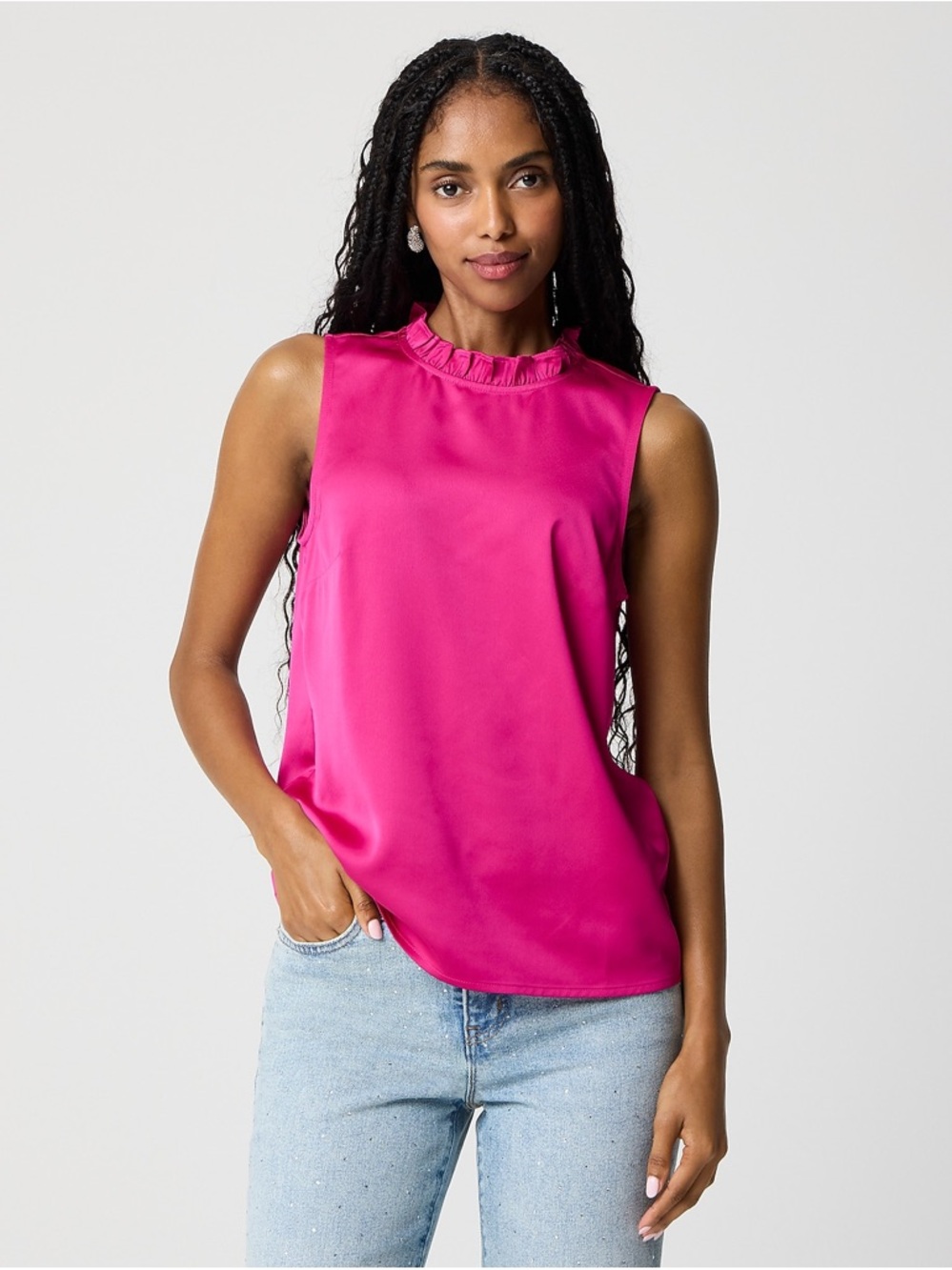 J. Crew Sleeveless ruffleneck top, Size L, Great Condition